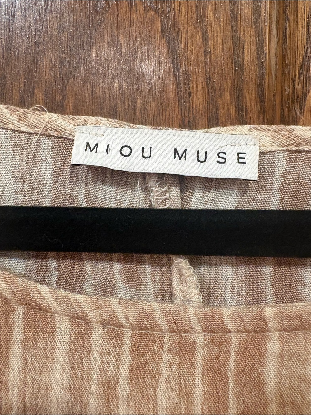 Miou Muse $48 Boho Striped Peplum Top L 100% Rayon made in USA P2P 24.5-28” - Picture 3 of 7